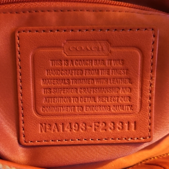 Coach Ashley Dotted Op Art Tote in Khaki With Salmon Interior (F23311) - Picture 5 of 11